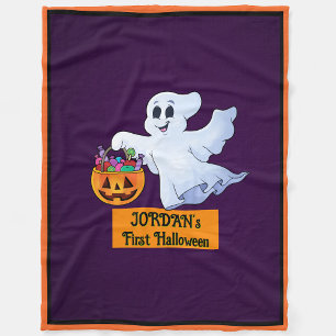 Couverture Polaire Premier Halloween du bébé Personnaliser Nom mignon
