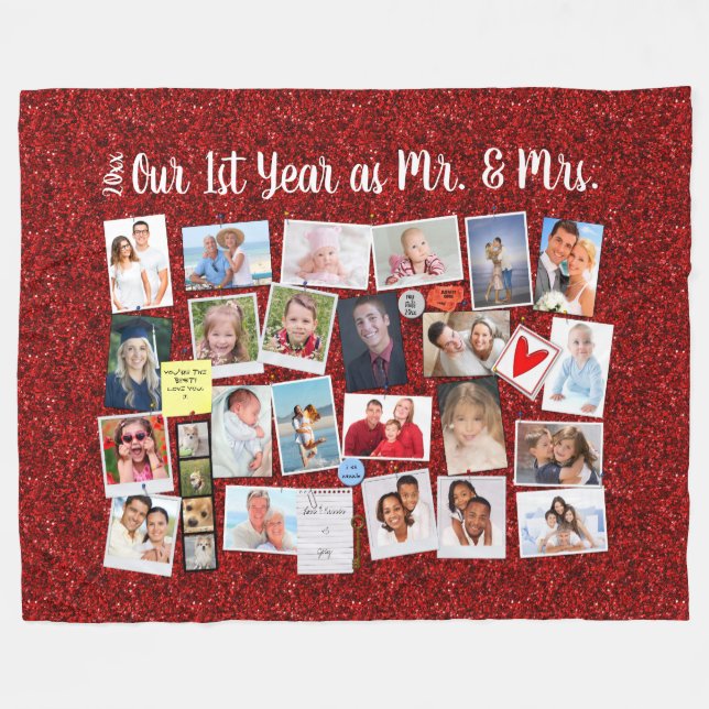 Couverture Polaire Première année Anniversaire Photo Souvenirs Partie (Devant (Horizontal))