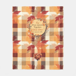 Couverture Polaire Première automne : couronne d'automne et plaid Nom