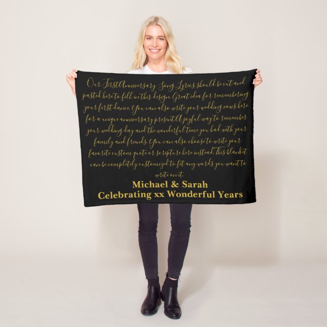 Couverture Polaire Première Danse Chanson Lyrics Anniversaire Cadeaux (En situation)