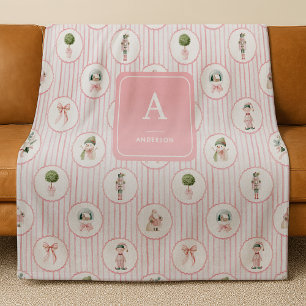 Couverture Polaire Prépa Grandmillennial Rose Casse-Noisette Noël