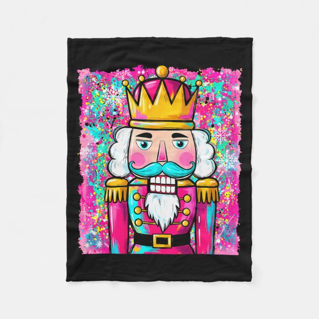 Couverture Polaire Preppy Nutcracker Merry Christmas Xmas Pajamas Wom (Devant)