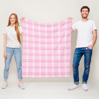 Couverture Polaire Preppy Pink Traditional Checkered Pattern