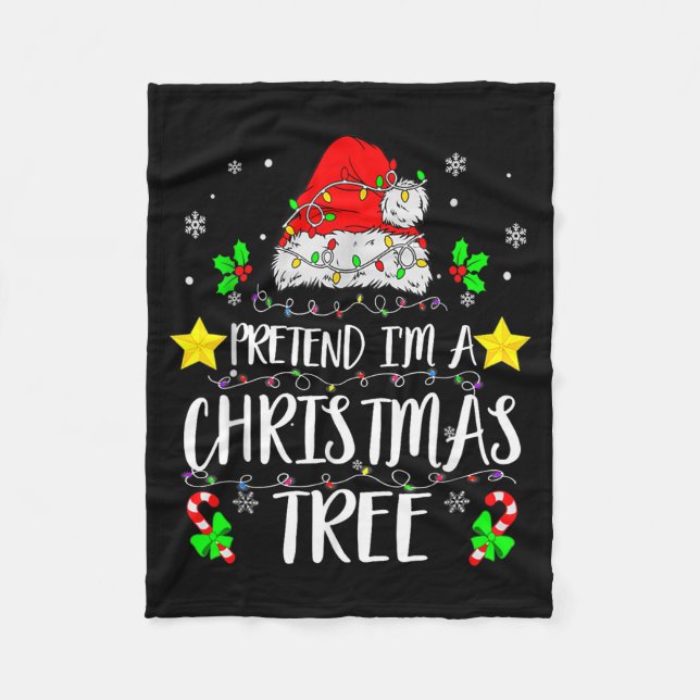 Couverture Polaire Pretend I'm A Christmas Tree Funny Christmas Costu (Devant)