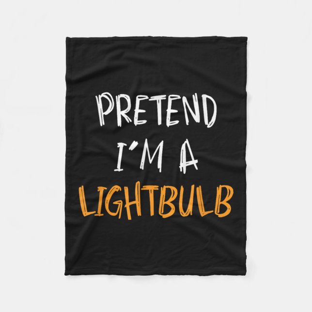 Couverture Polaire Pretend I'm A Lightbulb Funny Lazy Halloween Costu (Devant)