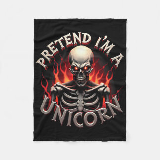 Couverture Polaire Prétendre que je suis une licorne squelette drôle