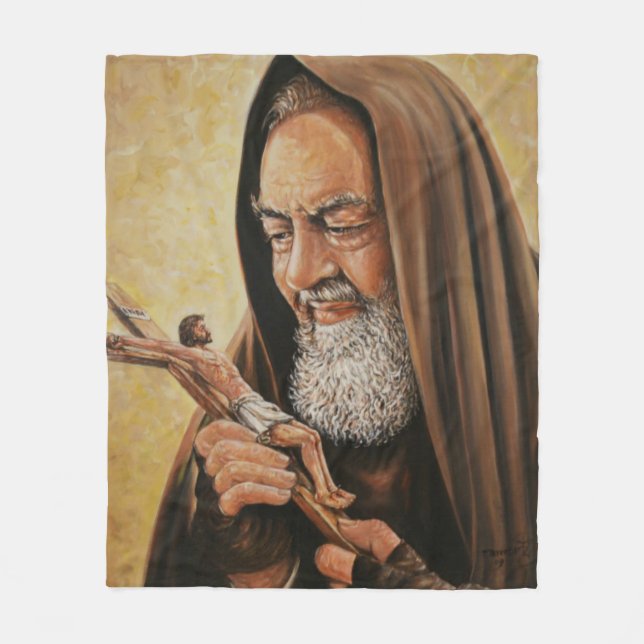 Couverture Polaire Prêtre catholique de Saint-Padre Pio (Devant)