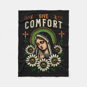 Couverture Polaire Prière à la Vierge Marie Donnez du réconfort Chrét