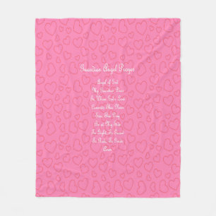 Couverture Polaire Prière de l'ange gardien Rose