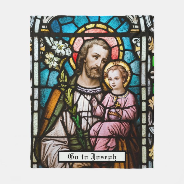 Couverture Polaire Prière religieuse catholique Saint Joseph Baby Jes (Devant)
