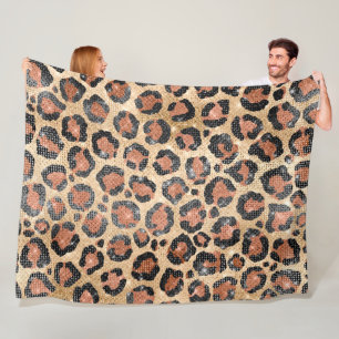 Couverture Polaire Prince d'Or noir Brown Leopard