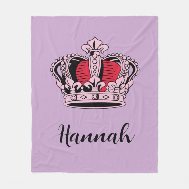 Couverture Polaire Princess Queen Crown personnalisable (Devant)
