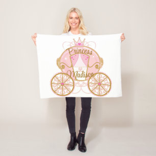 Couverture Polaire Princess Royal Carriage Pink & Gold Personnalisé