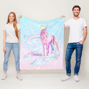 Couverture Polaire Princesse Personalized Unicorn Blanket de licorne