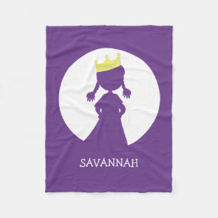 Couverture Polaire Princesse pourpre personnalisée Silhouette Girls
