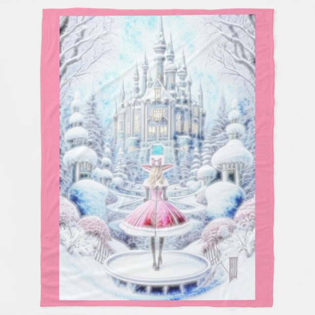Couverture Polaire Princesse rose (Devant)