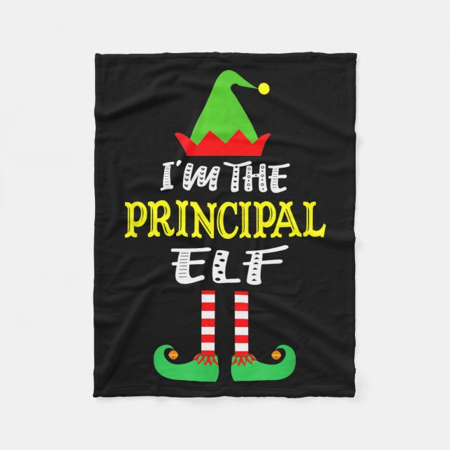 Couverture Polaire Principal Elf Matching Family Group Christmas  (Devant)