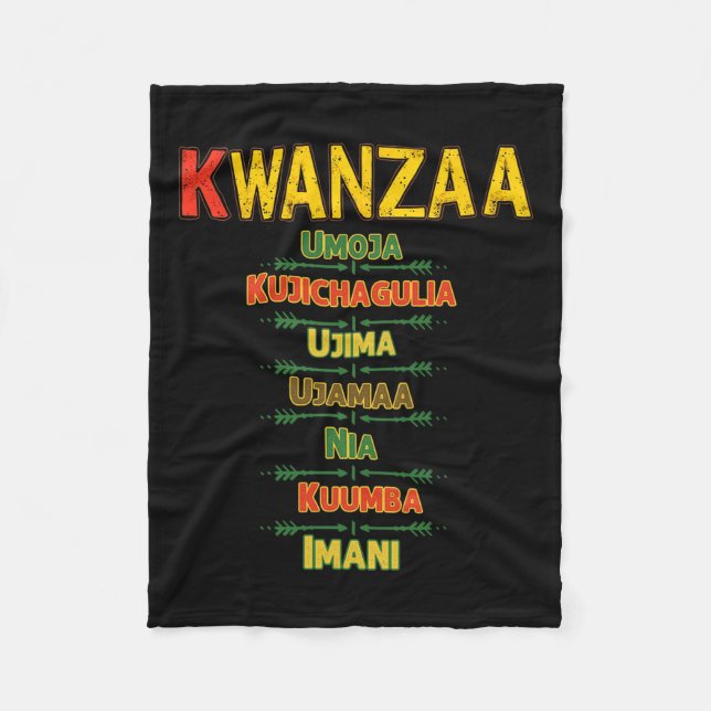 Couverture Polaire Principes de Kwanzaa Célébration afro-américain He (Devant)