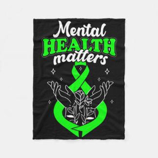 Couverture Polaire Problèmes de santé mentale Fleurs Sensibilisation 