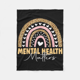 Couverture Polaire Problèmes de santé mentale Leopard Boho Rainbow Aw
