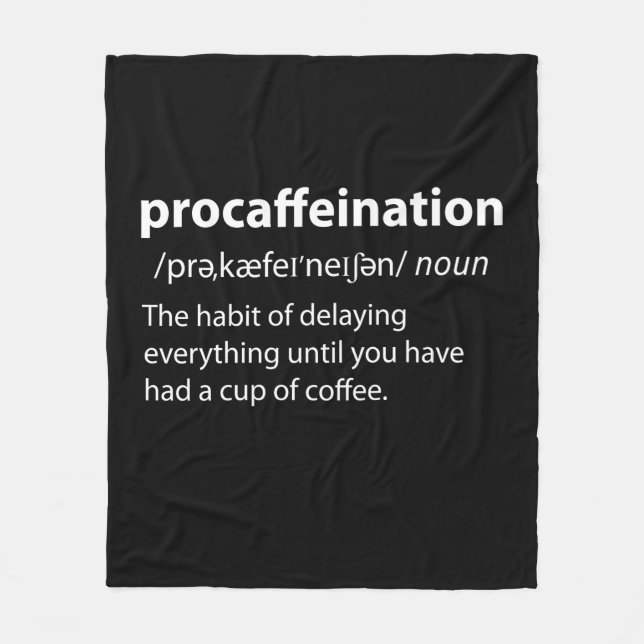 Couverture Polaire Procaffeination Funny Dictionary Definition (Devant)