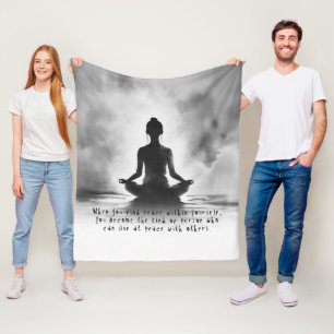 Couverture Polaire Professeur de méditation de yoga Pose du lotus Pei
