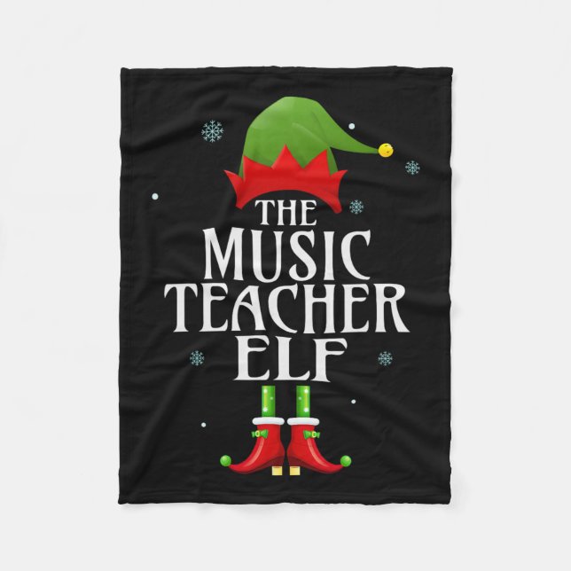 Couverture Polaire Professeur de musique Elf Xmas Matching Family Gro (Devant)