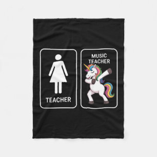 Couverture Polaire Professeur de musique licorne drôle