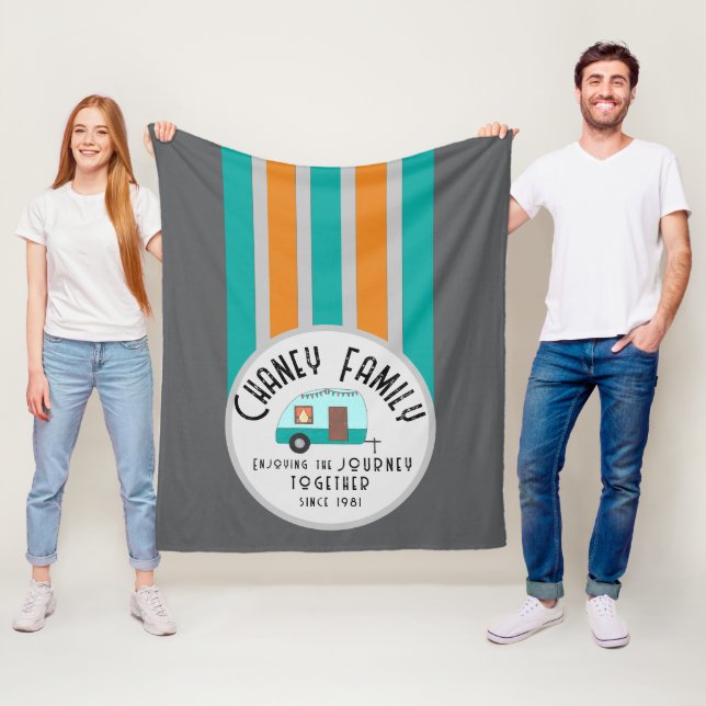 Couverture Polaire Profitez de la vie ensemble Retro Camper (En situation)