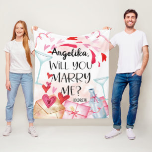 Couverture Polaire Proposition de marriage You Marry Me ? Custom