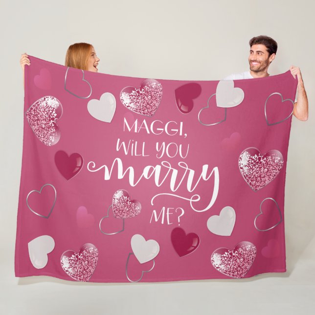 Couverture Polaire Proposition sur le mariage personnalisé des coeurs (En situation)