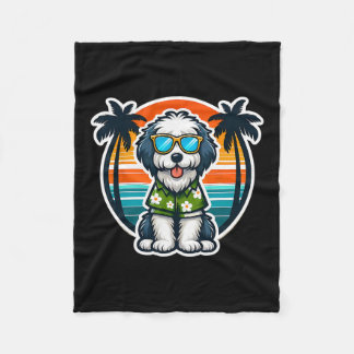 Couverture Polaire Propriétaire de chien Old English Sheepdog Ambianc