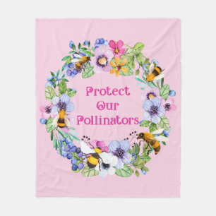 Couverture Polaire Protéger nos pollinisateurs Fleurs d'abeilles