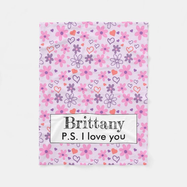 Couverture Polaire PS personnalisée Je t'aime (Devant)