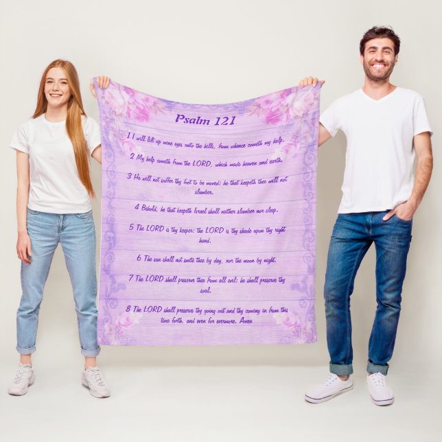 Couverture Polaire Psaume 121 Lilac floral polaire (En situation)
