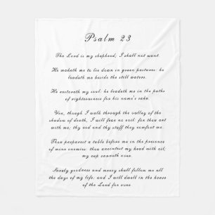 Couverture Polaire Psaume noir et blanc 23 Écriture Bible Texte mode