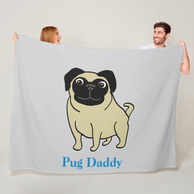 Couverture Polaire Pug Daddy (En situation)