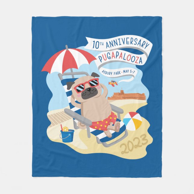 Couverture Polaire Pugapalooza Asbury Park 2023 Fleece Blanket (Devant)