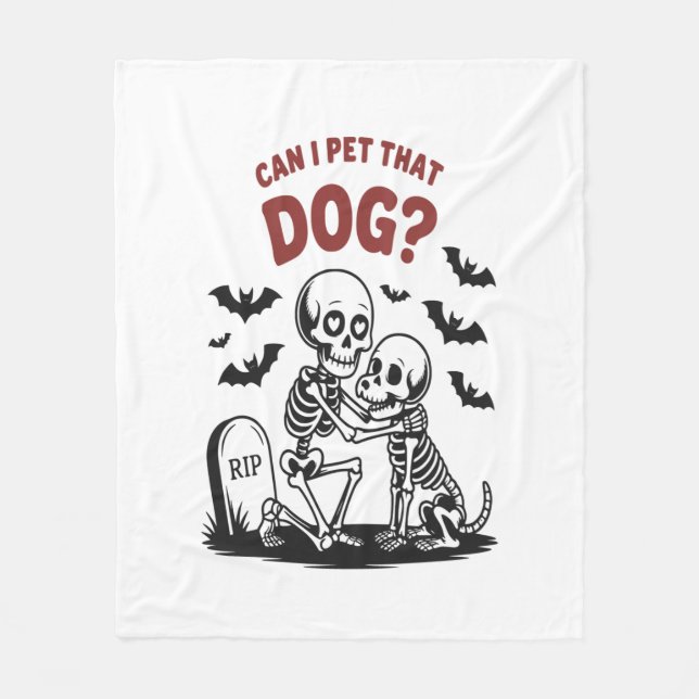 Couverture Polaire Puis-Je Animer Ce Chien Halloween ? (Devant)