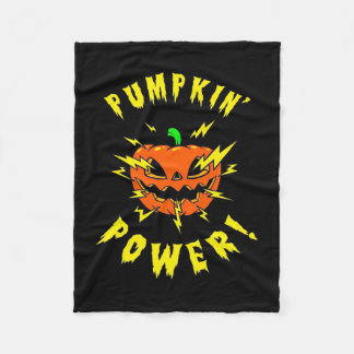 Couverture Polaire Puissance Citrouille d'Halloween