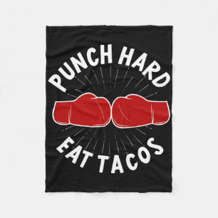 Couverture Polaire Punch Hard Eat Tacos - Boxe Sparring Kick Boxing