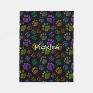 Couverture Polaire Pup Paw Fleece Blanche Chien, Petit