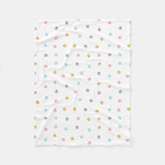 Couverture Polaire Puppy Paws Blanche polaire (Devant)