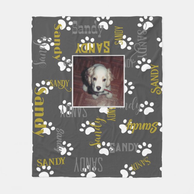 Couverture Polaire Puppy Paws Blanche polaire (Devant)