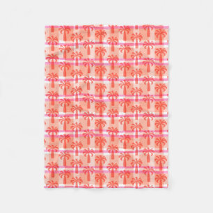 Couverture Polaire Pupule Arbre Palmier Imprimé Écossais Vintage Hawa