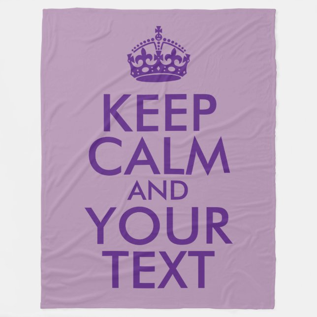 Couverture Polaire Purple Conserver le calme et votre texte (Devant)
