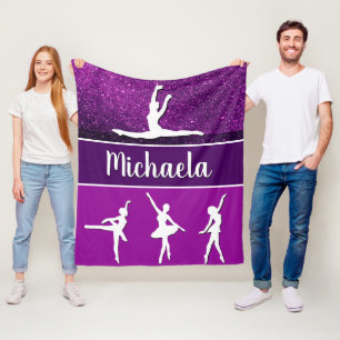 Couverture Polaire Purple Dance Ballerina Nom Personnalisable Parties