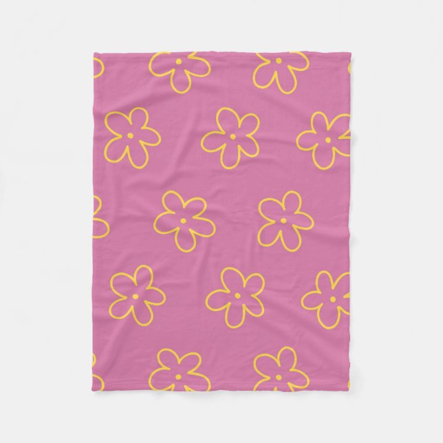 Couverture Polaire Purple Jaune Tropical Floral Botanique Été (Devant)