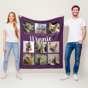 Couverture Polaire Purple Pet Photo Collage Nom de conservation de la