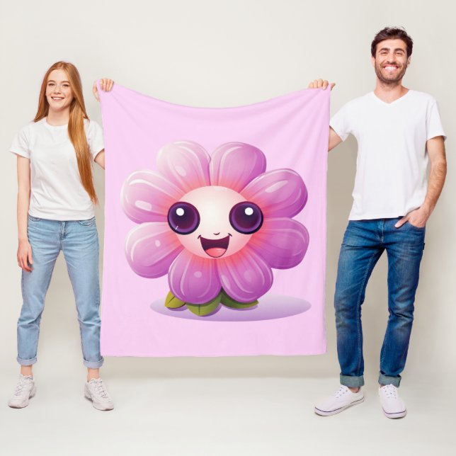 Couverture Polaire Purple Petal Power  (En situation)